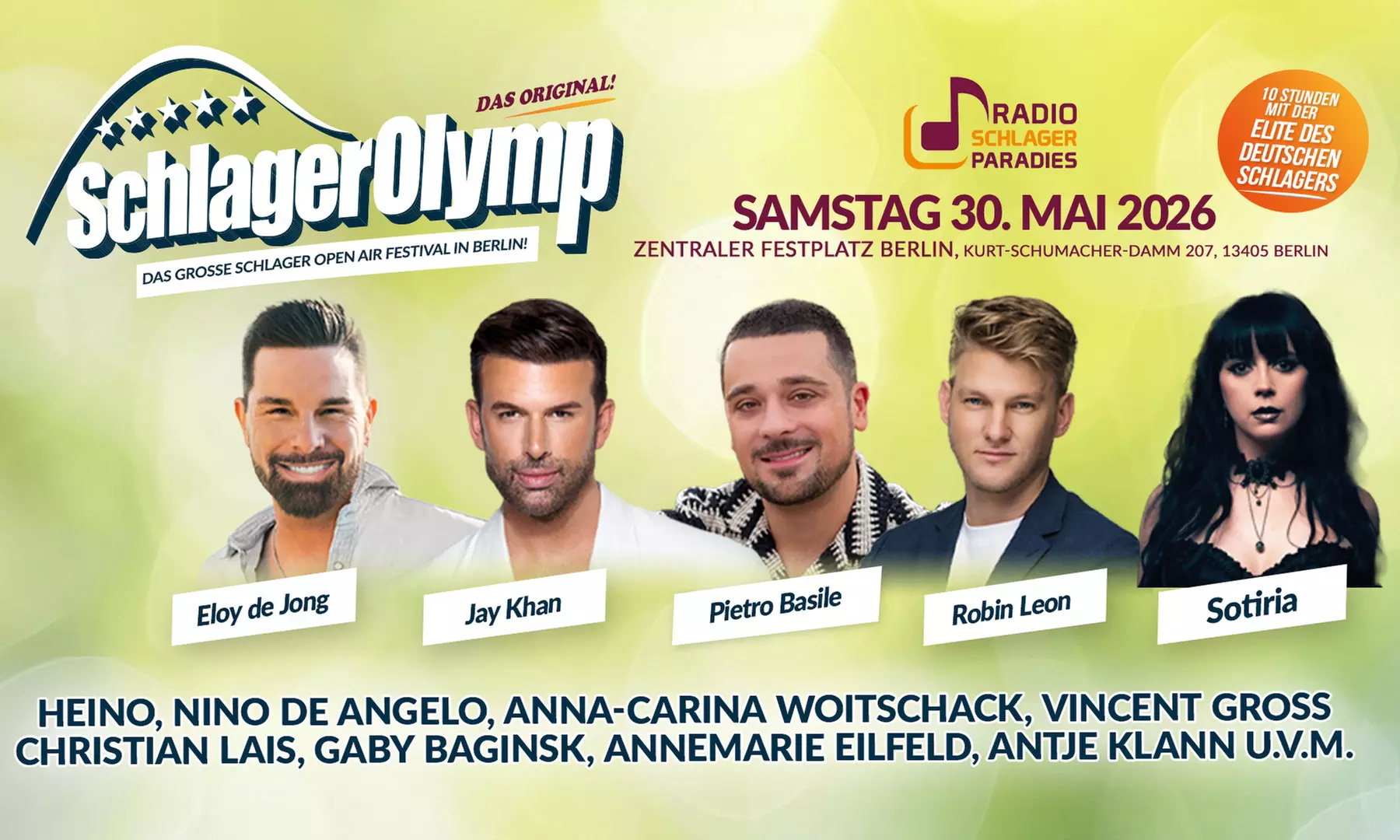 1-20 Tickets für den SchlagerOlymp 2026 am 30. Mai 2026 in Berlin