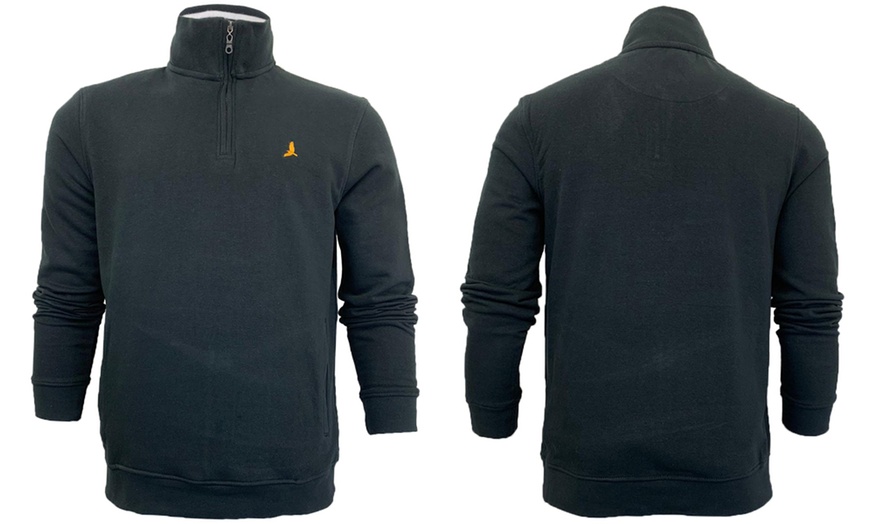 Image 2: Half Zip Funnel Neck Sweatshirt 