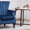 Image 3: Velvet-Upholstered Wing Back Armchair