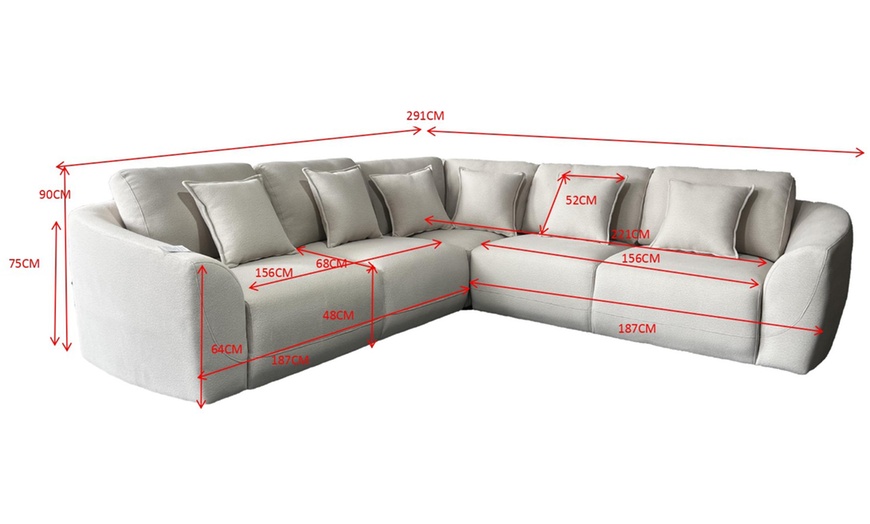 Image 4: Veneto Five Seater Lounger Sofa