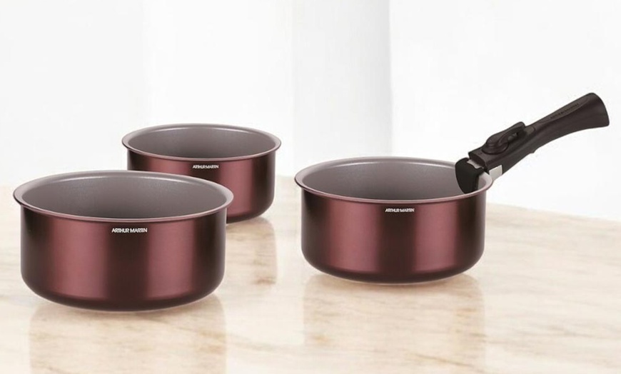 Image 2: Set van 3 steelpannen van het merk Arthur Martin