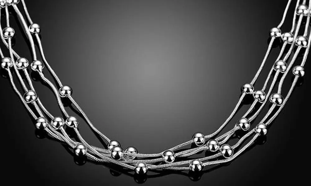 Multi Dangling Bead Necklace by Jewelry Elements - Primary Image