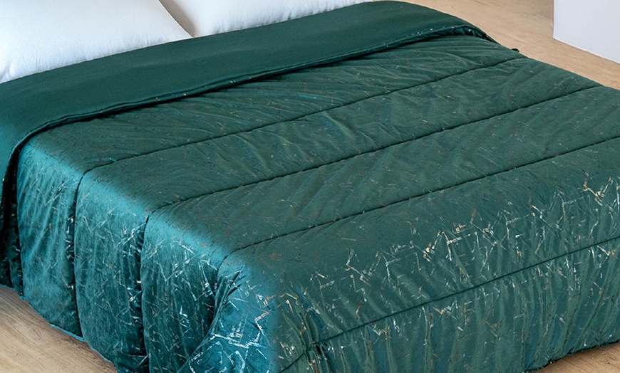 Image 17: Trapunta matrimoniale in velluto con stampa digitale