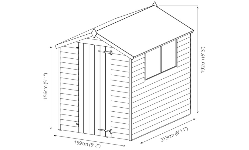 Image 6: Mercia Overlap Wooden Garden Shed