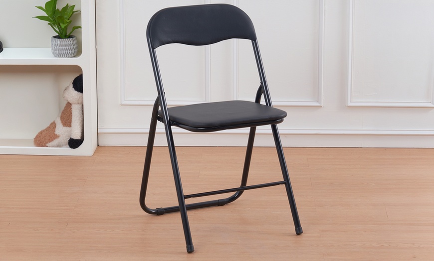 Image 3: 6er-Set Klappstühle mit Metall-Rahmen