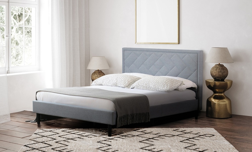 Image 1: Fabric Silverton Bed with Optional Mattress