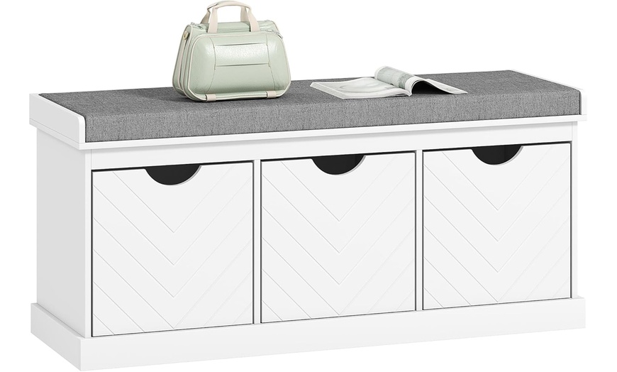 Image 8: HomCom Shoe Storage Bench 