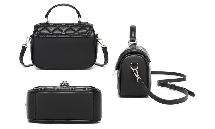 Image 11: Miss Lulu Practical Quilted PU Leather Crossbody Handbag