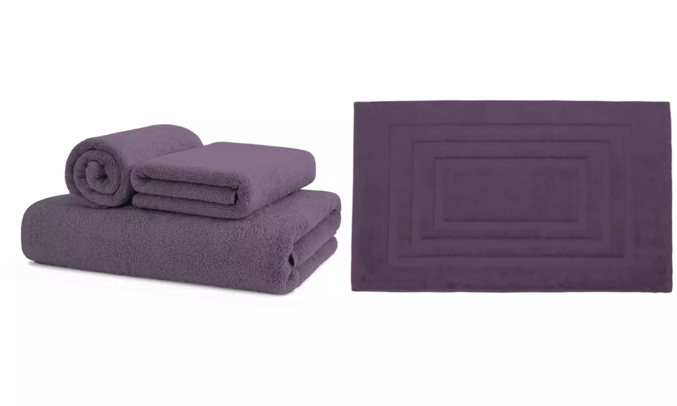 Set 3 salviette e tappeto Sophie in 100% cotone