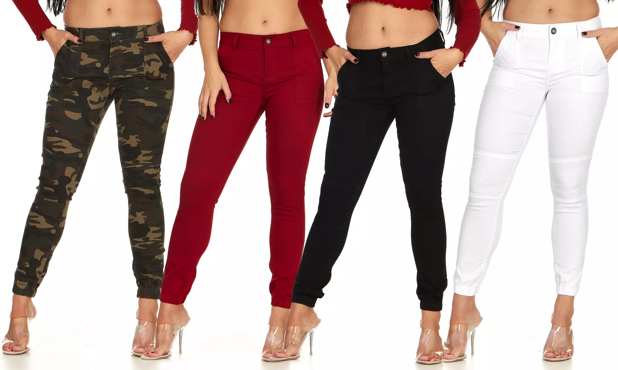CG Jeans Juniors Colorful Jogger Pants with Side Pockets - Primary Image