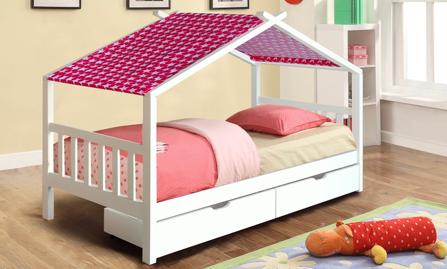 Image 10: Milverton Children's Storage House Bed with Optional Tent and Mattress