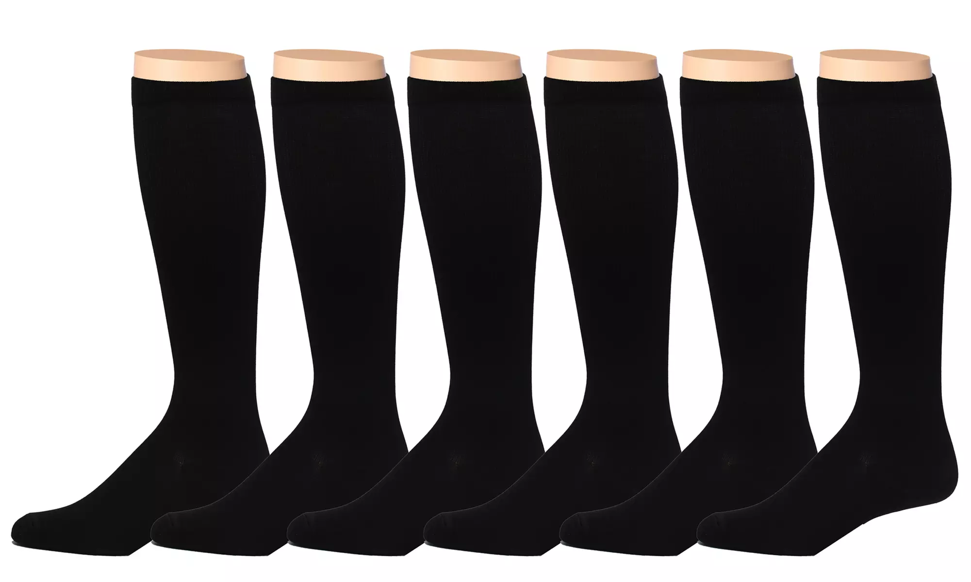 6-Pack Rexx Men's Knee-High Patterned Compression Socks