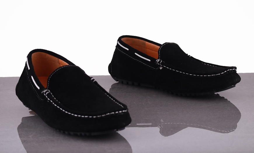 Image 2: Men's Leather Suede Loafers