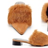 Image 5: Women's Fuzzy Fur Pointy-Toe Slip-on Mules