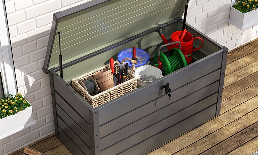 Image 3: 350L Lockable Outdoor Steel Storage Box