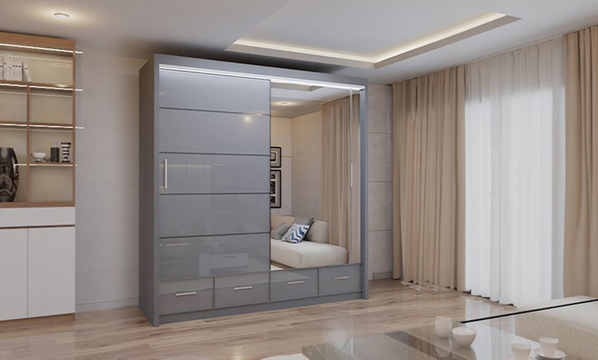 Image 11: Sycylia Sliding Mirror Door Wardrobe