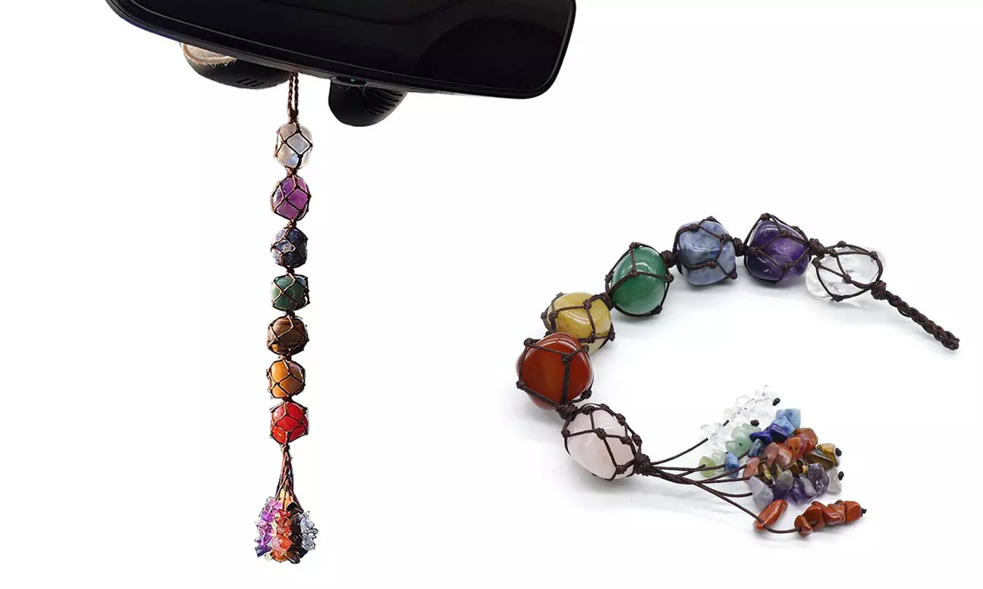7 Chakra Tassel Car Pendant Reiki Healing Home Auto Hanging Ornament - Second Medium