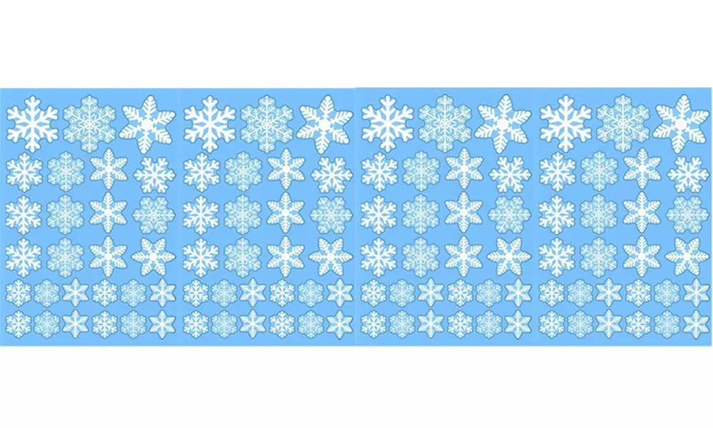 54x, 108x oder 162x Schneeflocken-Aufkleber