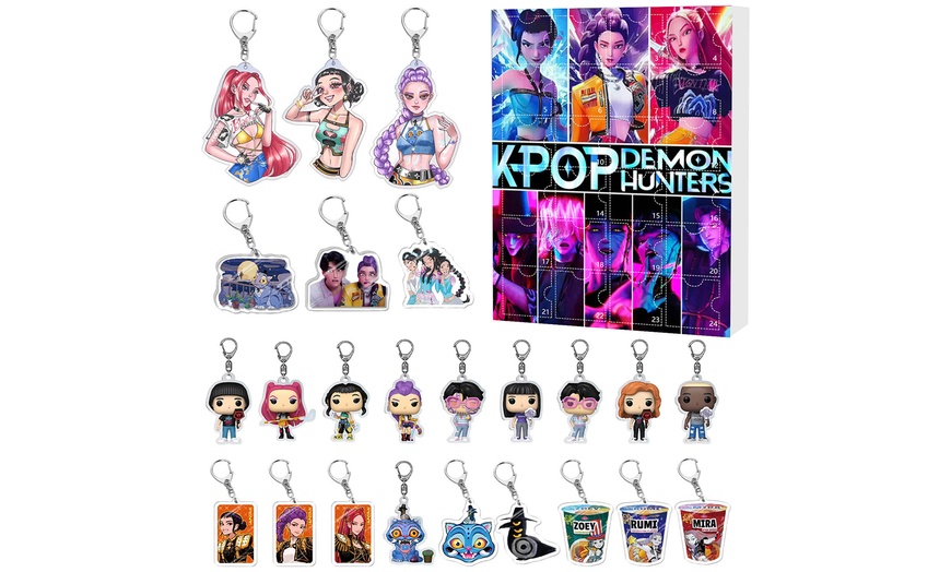 Image 10: K-Pop Demon Hunters Inspired Advent Calendar, 24 Keychains Collection