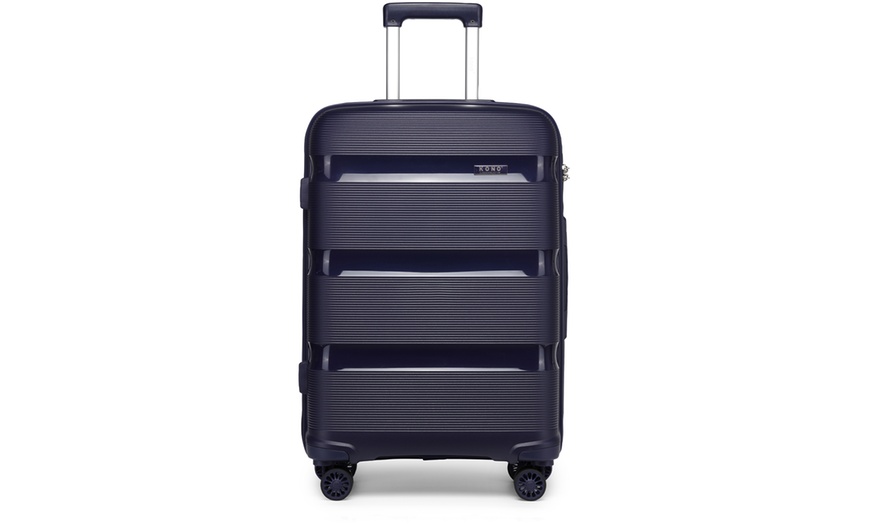 Image 25: KONO Three-Piece PP Hard Shell Suitcases With TSA Lock