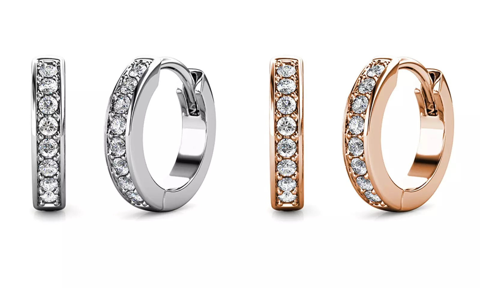 1 o 2 paia di orecchini a cerchio disponibili in 2 colori e realizzati con cristalli Swarovski® - Primary Image