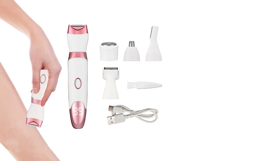 Image 4: Five-in-One Rechargeable Electric Shaver with LED Display