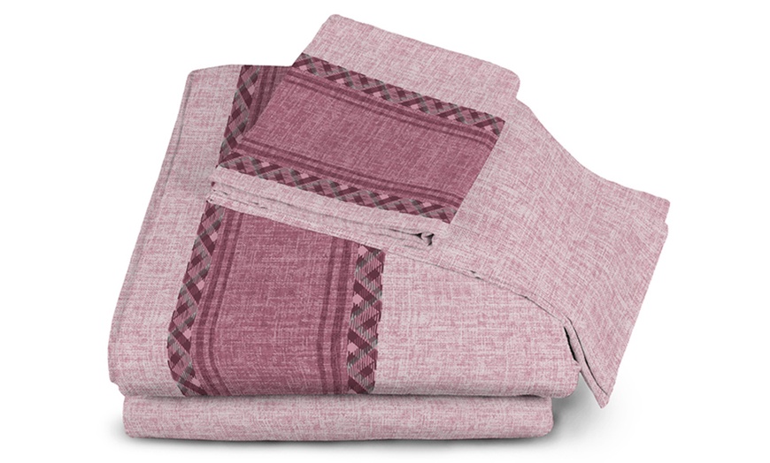 Image 18: Completo lenzuola 100% flanella di cotone Made in Italy