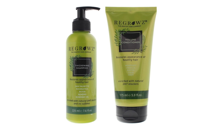 Image 1: Pack of Two Regrowz Thickening Shampoo and Volume Conditioner