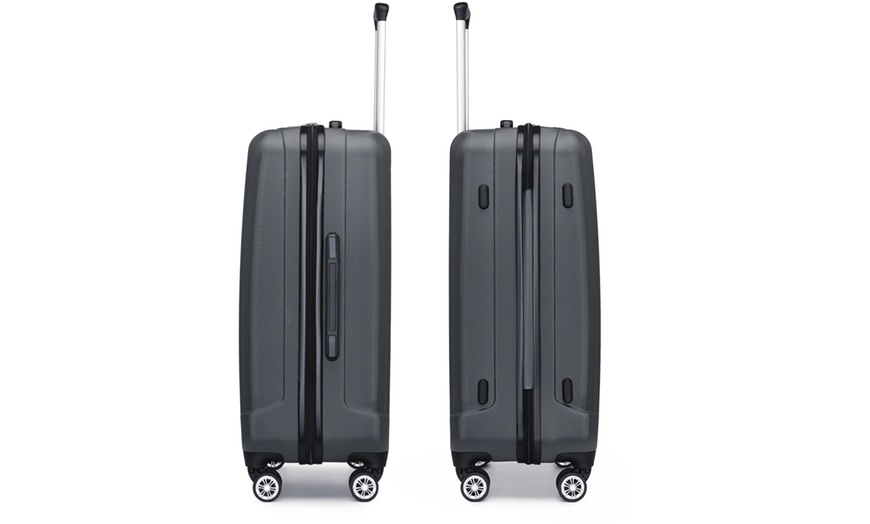 Image 13: KONO 1 to 3-Piece ABS Hard Shell Suitcase and Duffel Bag Set Grey
