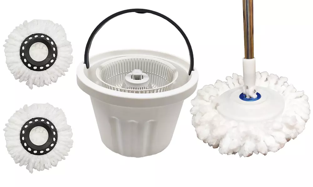 Fregona de microfibra con rotación 360 y cubo con centrifugado