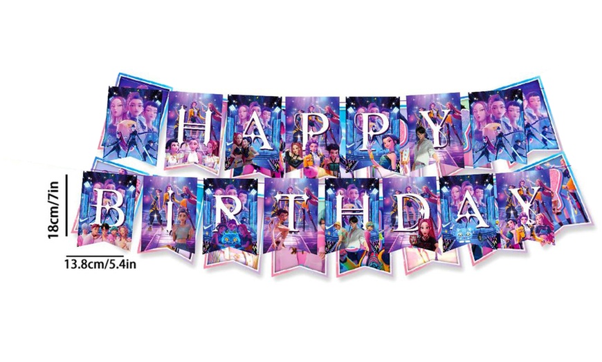 Image 5: 66-Piece K-Pop Inspired Disposable Tableware Set for Vibrant Parties