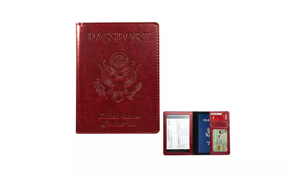 RFID Travel Wallet with Card Slot Faux Leather Passport Case Vaccine Card Holder