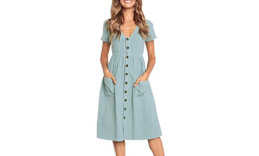 Image 3: Button Front Summer Dress
