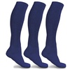 Image 7: 3-6 Pairs Knee-High Solid Compression Socks for Men & Women Graduated 15-20 mmHg