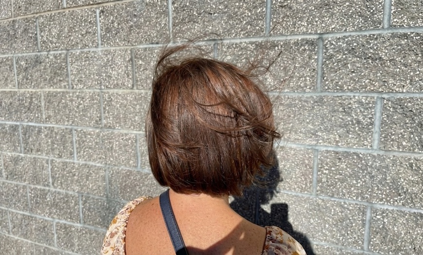 Image 2: Single-Process Color, Partial or Full Highlights or Balayage and Style