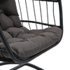 Image 21: Outdoor Cosy Rattan-Effect Hanging Egg Chair with Cushion