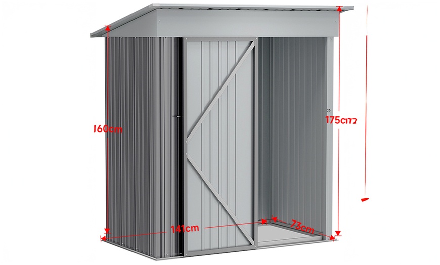 Image 14: Heavy-Duty Lockable Metal Garden Shed with Sloped Roof