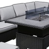 Image 4: 6-Seater Rattan Effect Garden Firepit Dining Set