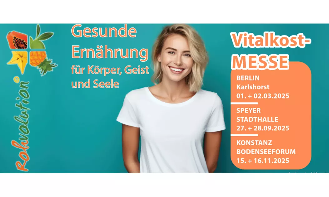 Tages- oder Wochenend-Ticket für die Vitalkostmesse Rohvolution® in Speyer, Konstanz o. Berlin (bis 51% sparen) - Primary Image