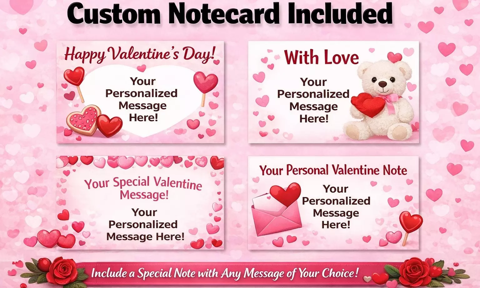 Valentine’s Day Gift Box with Candy, Chocolates, Teddy Bear & Brand-Name Snacks