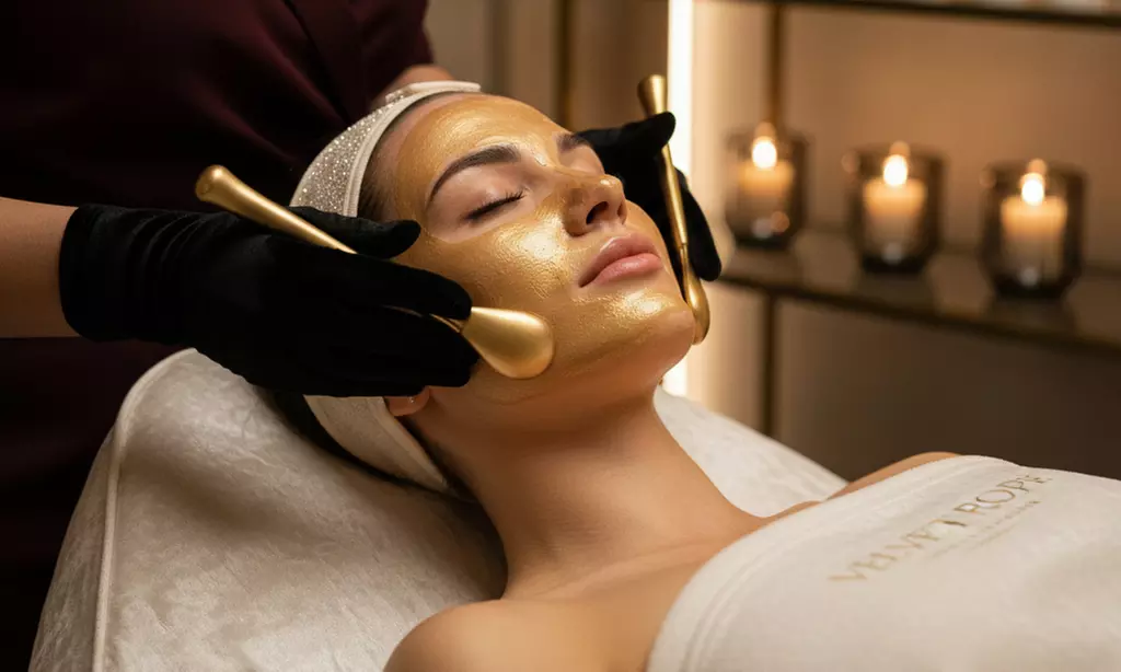 Relax-Detox-, Spa- od. Luxus-Gesichtsbehandlung mit Goldpartikel-Maske