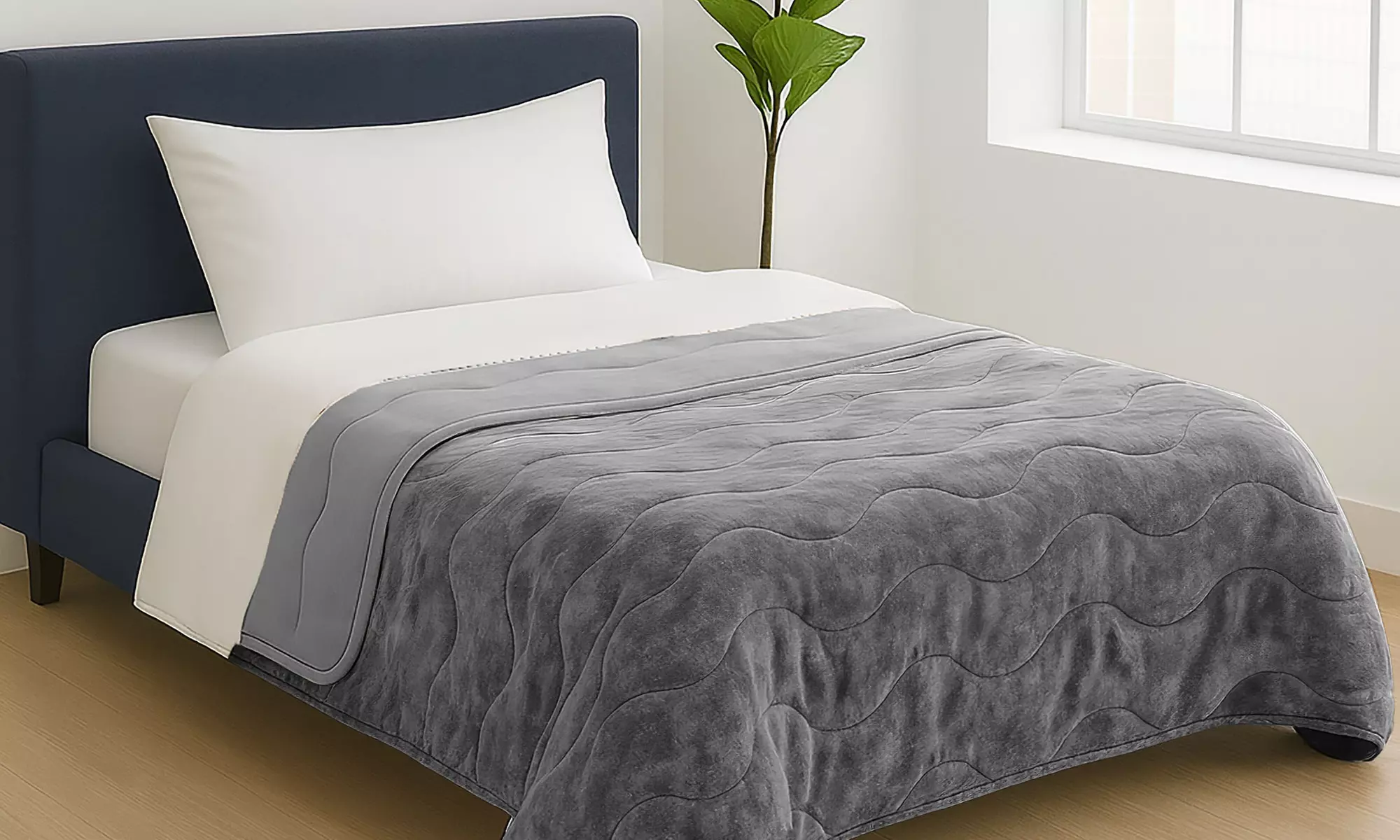 Gesteppte Bettdecke in Samt-Optik