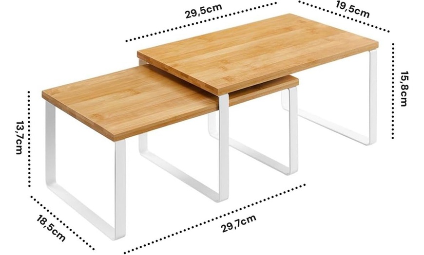 Image 7: Set da 2, 4 o 6 mensole in bambù e metallo