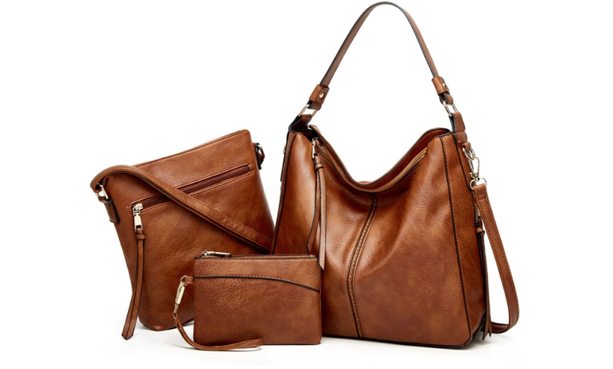 Image 2: Borsa a mano, borsa a tracolla e portafoglio in pelle sintetica