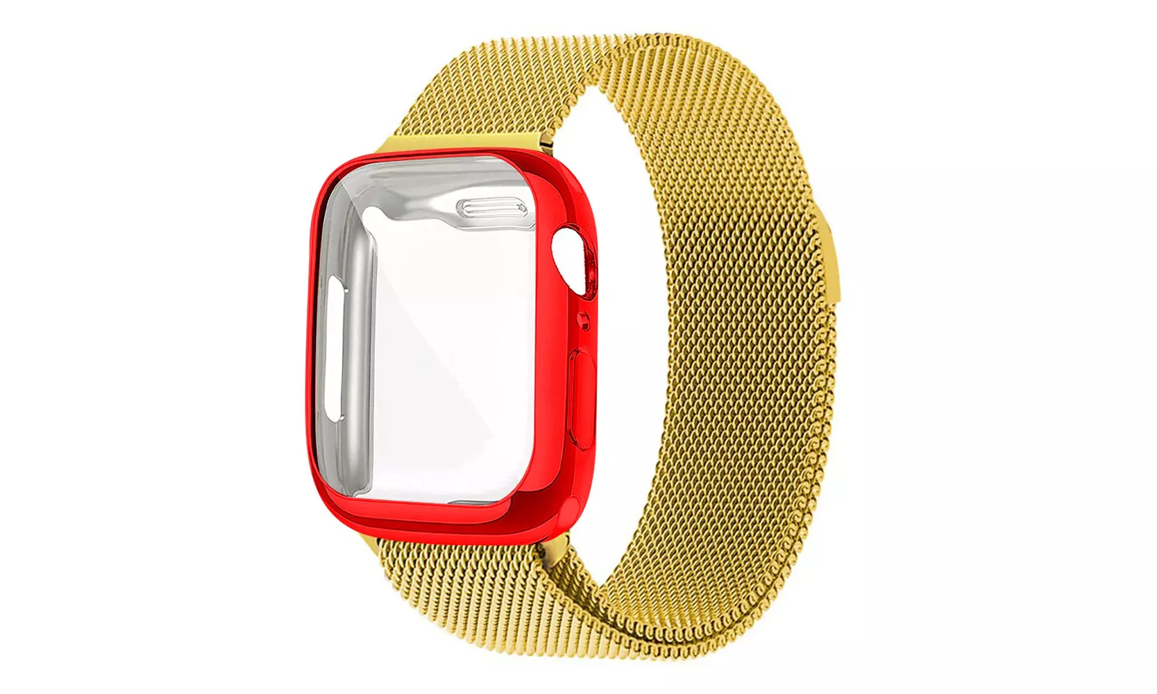 Magnetic Mesh Milanese Band W/ Screen Protector Bumper Case For Apple Watch