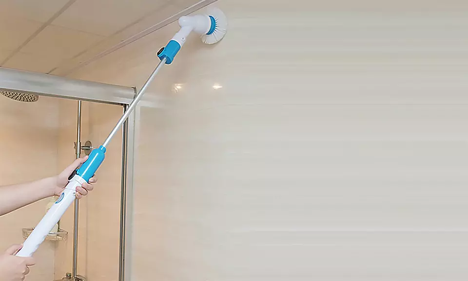 Electric Wireless Power Cleaning Spin Brush with 3 Attachments and Extension Rod - Primary Image