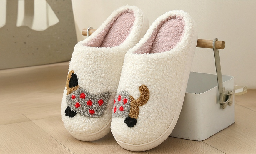Image 5: Pet-Themed Holiday Slippers