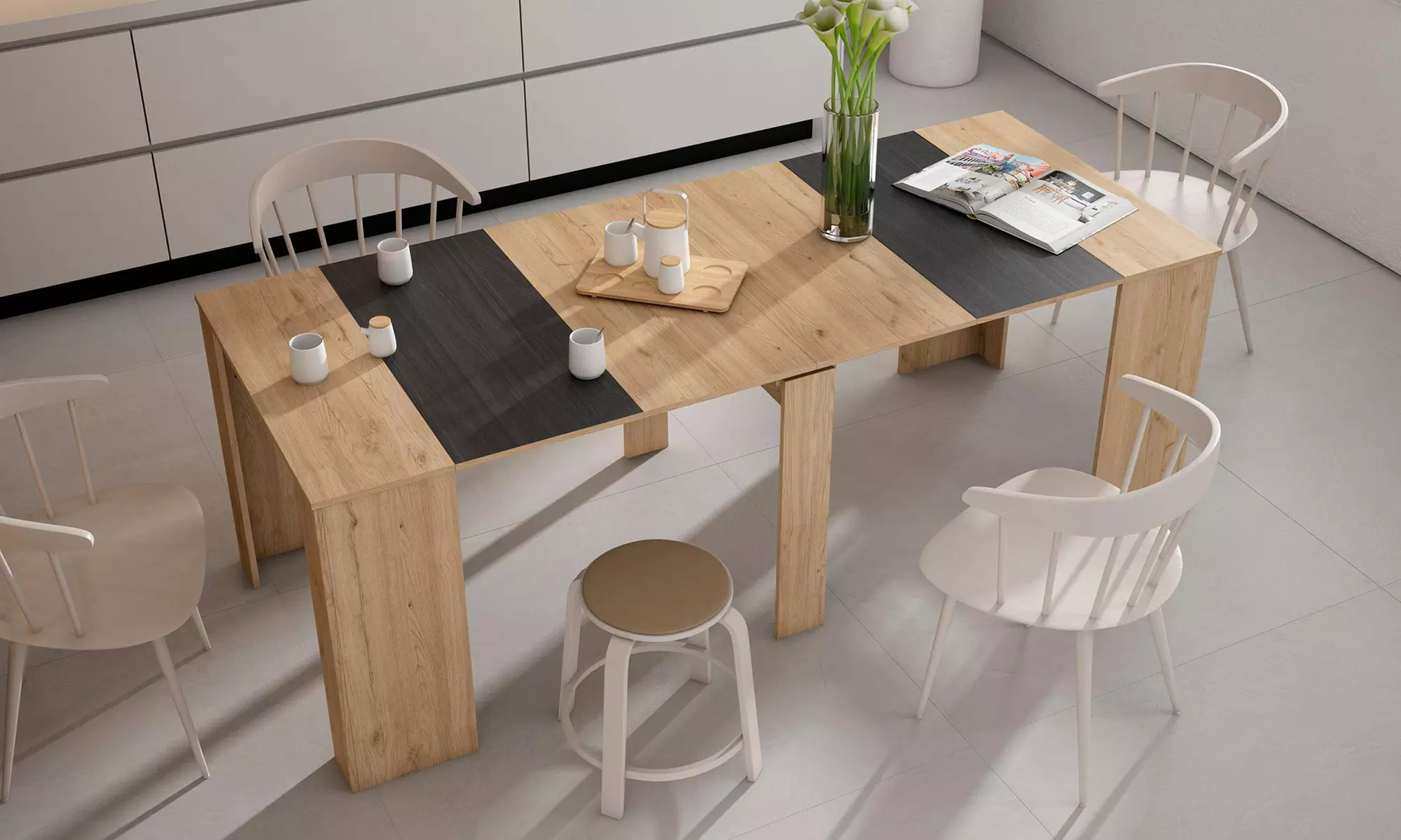 Extendable Console Table for 10 or 12 Diners