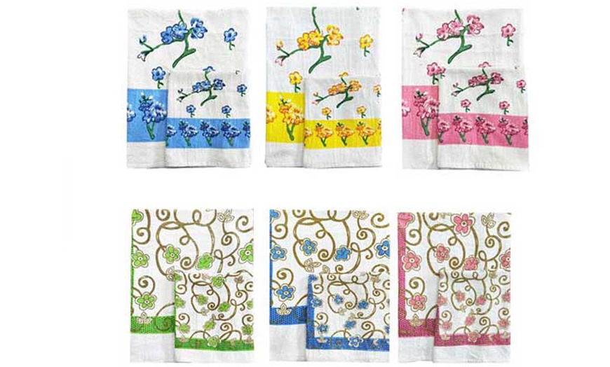 Image 9: Set di 6 asciugami viso e 6 ospiti in 100% cotone