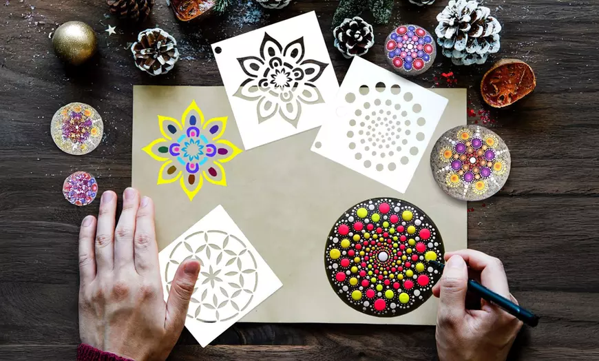 Image 2: 36 Pieces of Mandala Stencils, Unique Designs for Creative Projects